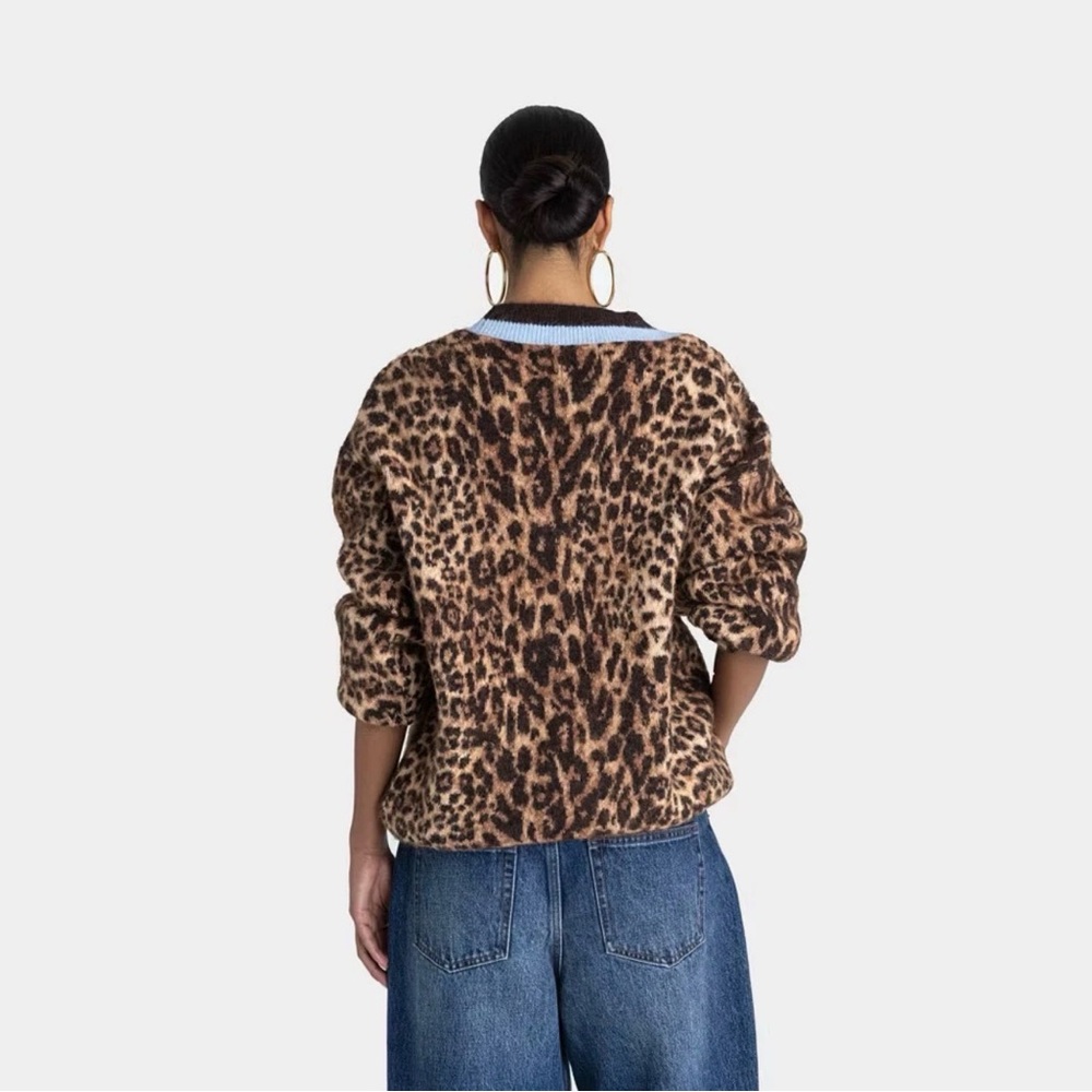 KBB Target Women XS, M,L,XXL,1X,2X The Slouchy Cardigan Leopard Sweater - Picture 3 of 3